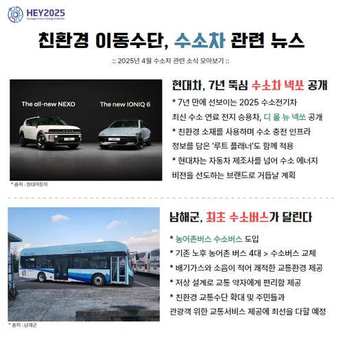 [산업뉴스] 친환경 이동수단, 수소차 관련 뉴스